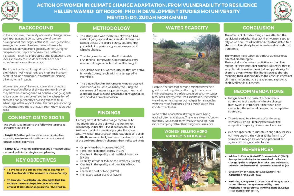 Research poster on action of women in climate change adaptation